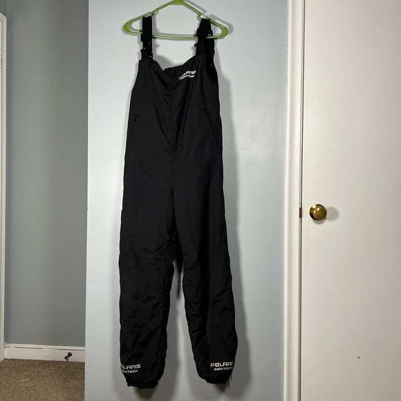 Vintage Polaris IndyTech USA Snowmobile Bibs Suit Women’s Medium Black - Picture 1 of 9